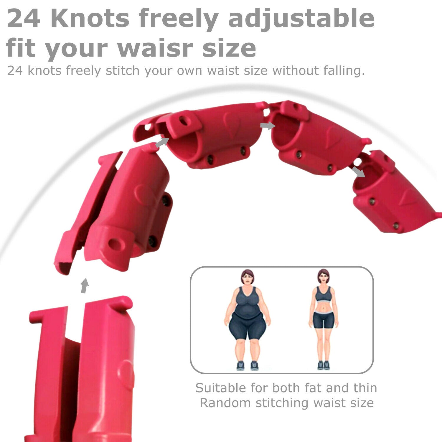 24 Knots Smart Hula Hoop Detachable Massage Exerciser Fitness