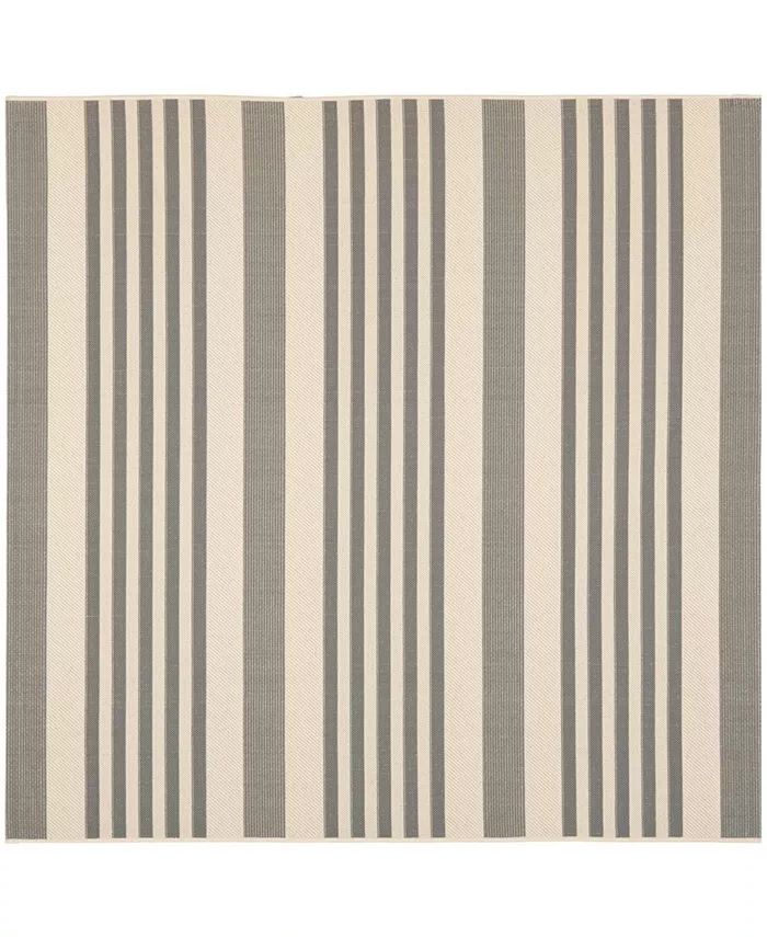 Safavieh Courtyard Gray and Bone 4' x 4' Square Outdoor Area Rug
