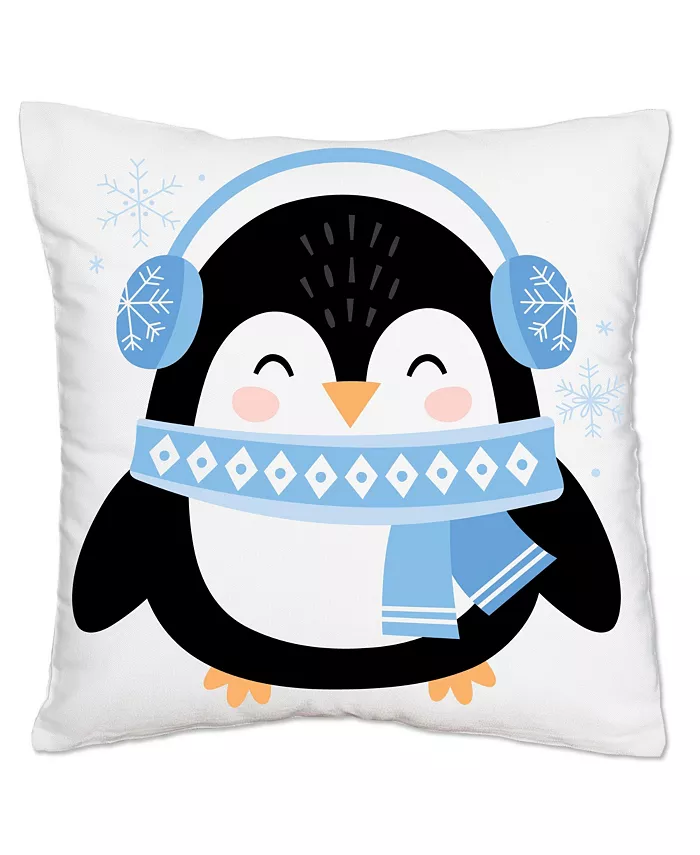 Big Dot of Happiness Winter Penguins Holiday Christmas Party Home Throw Pillow Cover 16