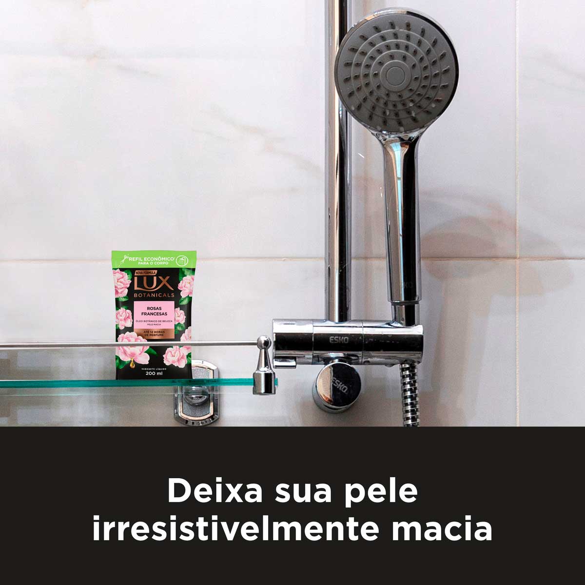 Refil para Sabonete Liquido Corporal Lux Botanicals Rosas Francesas 200ml