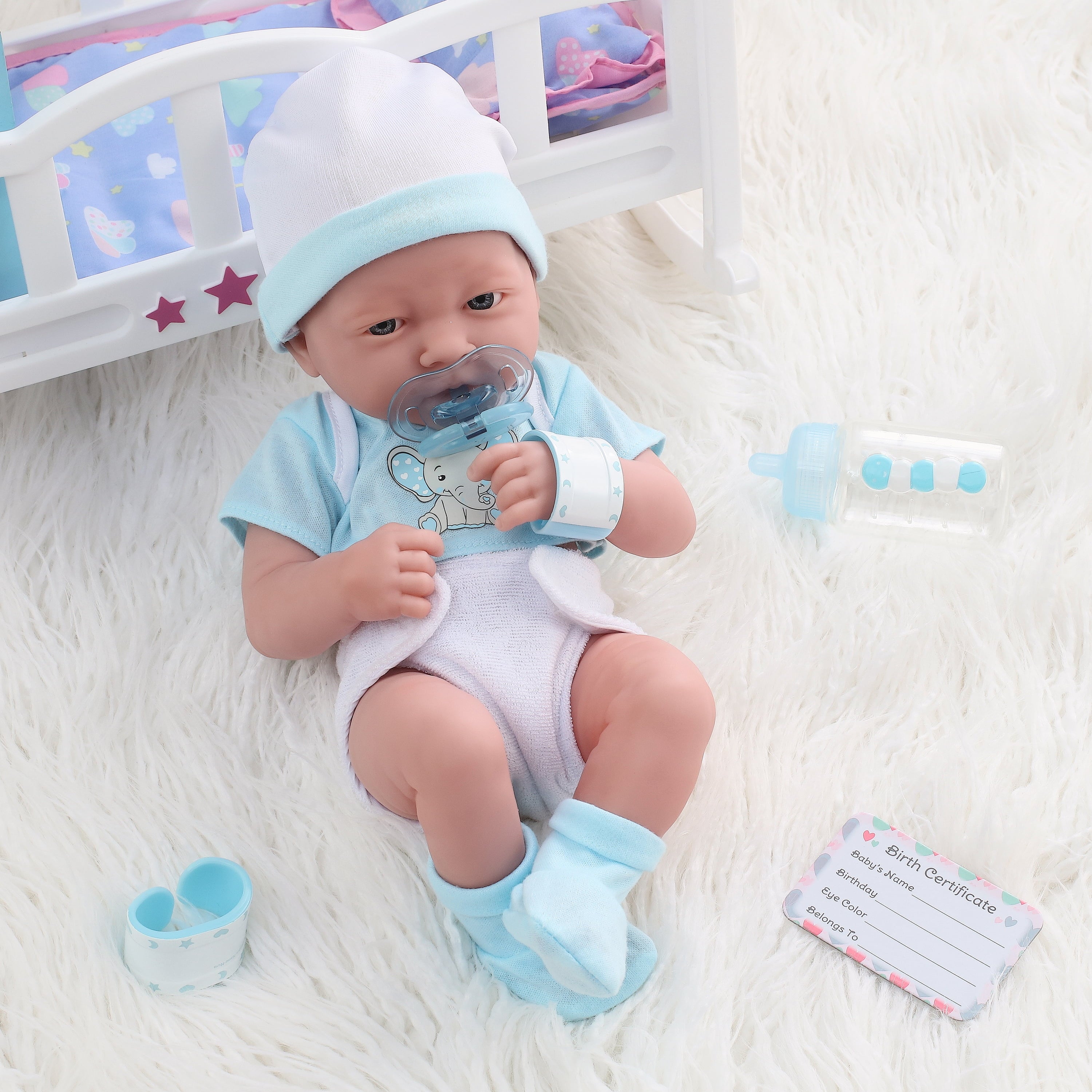 My Sweet Love Baby's First Day Blue Play Set, 10 Pieces, Featuring Realistic 15" Newborn Doll, Perfect for Children 2+