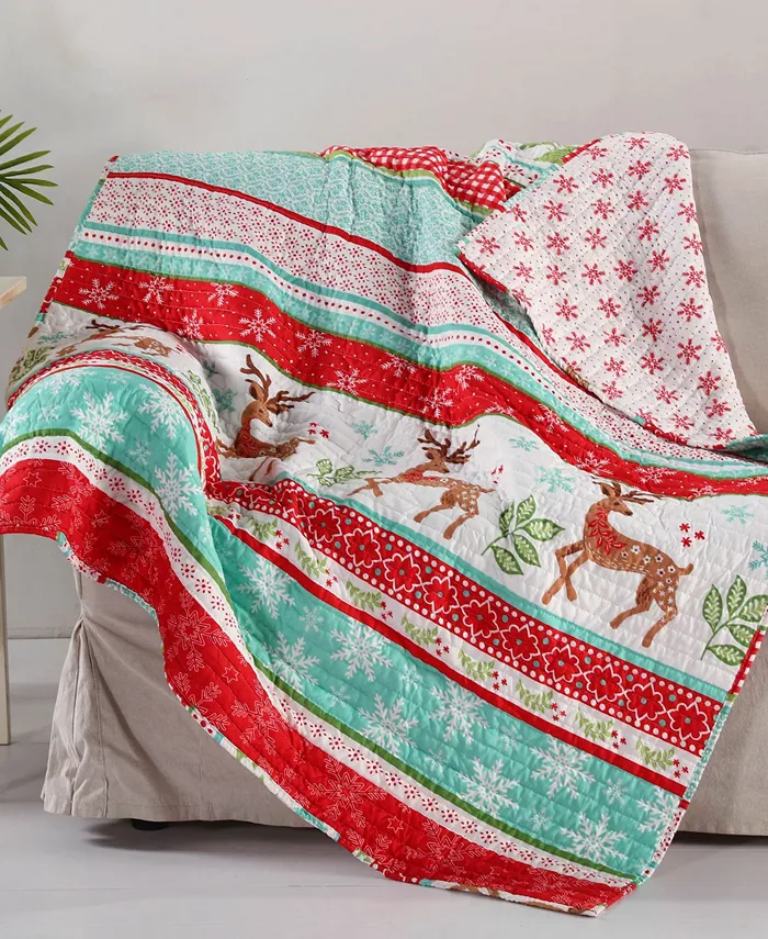 Levtex Let it Snow Reversible Quilted Throw， 50