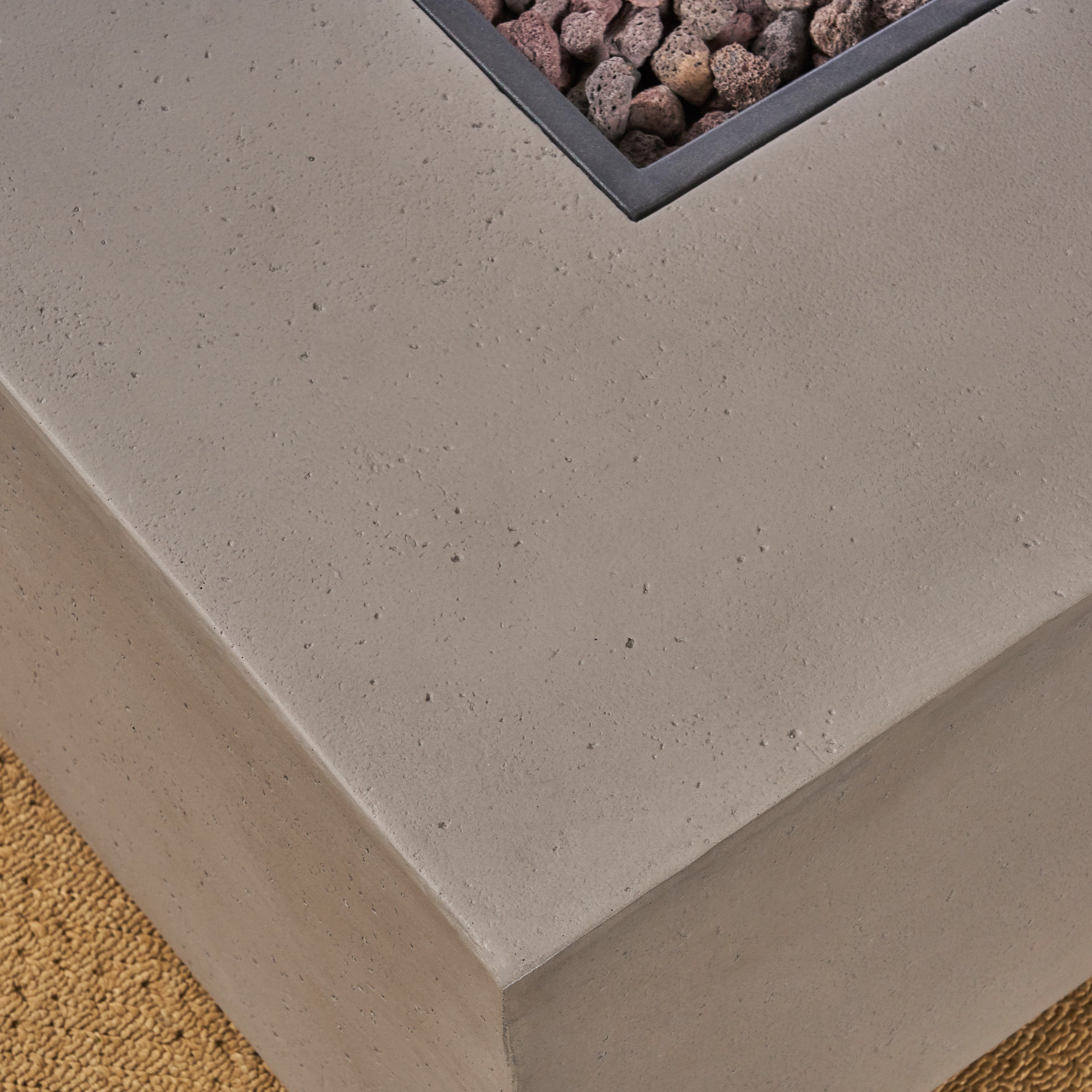 Cynthia Outdoor Acacia Wood 10 Seater U-Shaped Sectional Sofa Set with Fire Pit