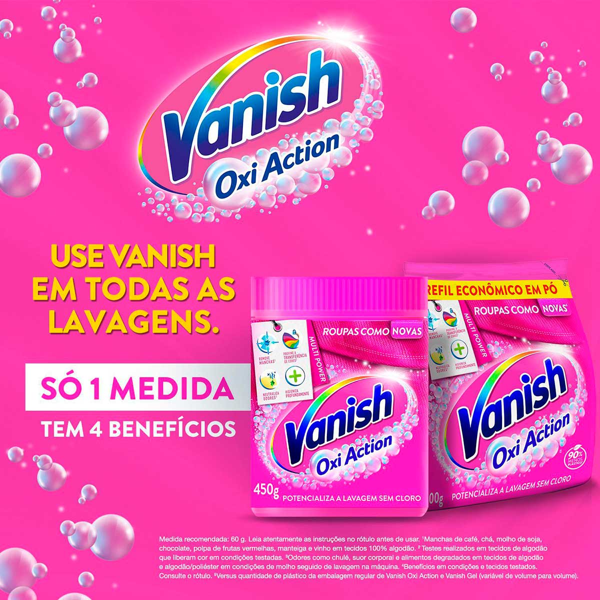 Tira Manchas em Po Vanish Multi Power Oxi Action para roupas coloridas 450g