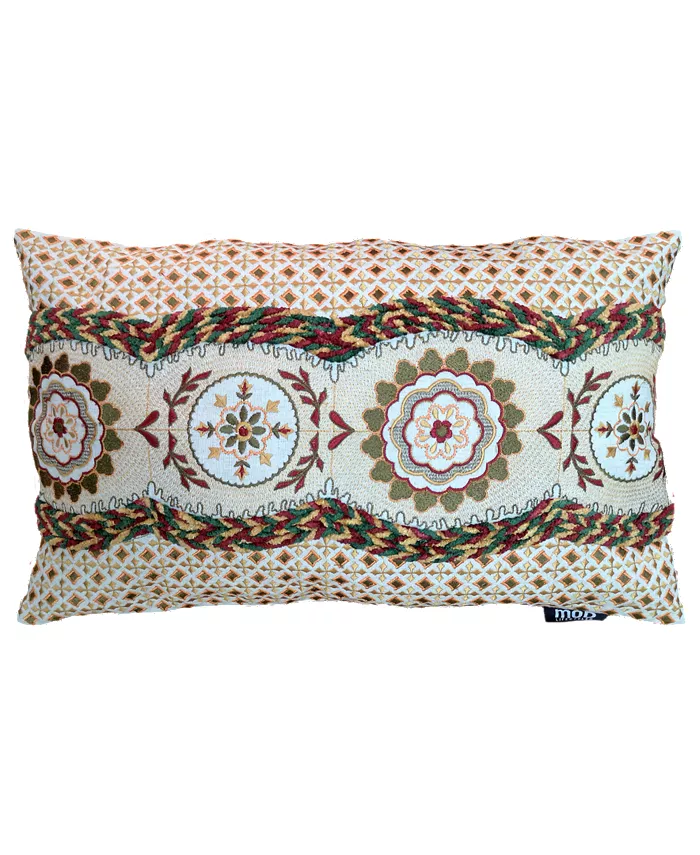 Mod Lifestyles Spice Collection Medallion Allover Embroidery Lumbar Pillow， 13