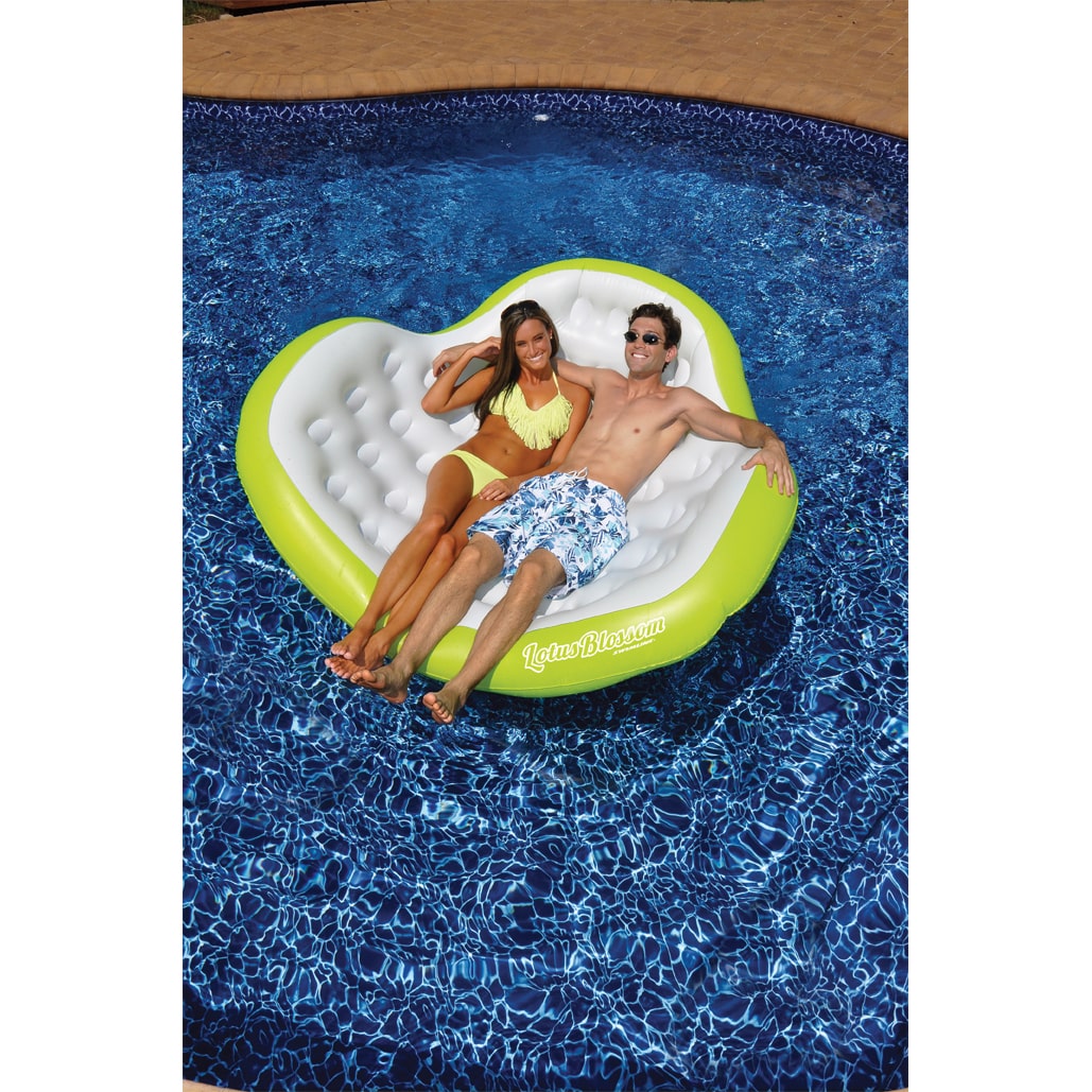 Swimline Vinyl Lotus Blossom Double Comfort Pool Float, White