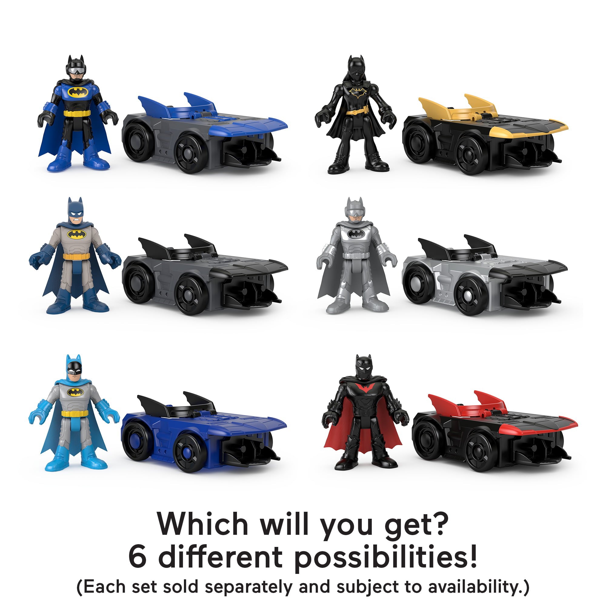 Imaginext DC Super Friends Slammers Batmobile and Mystery Figure Set (Styles May Vary)