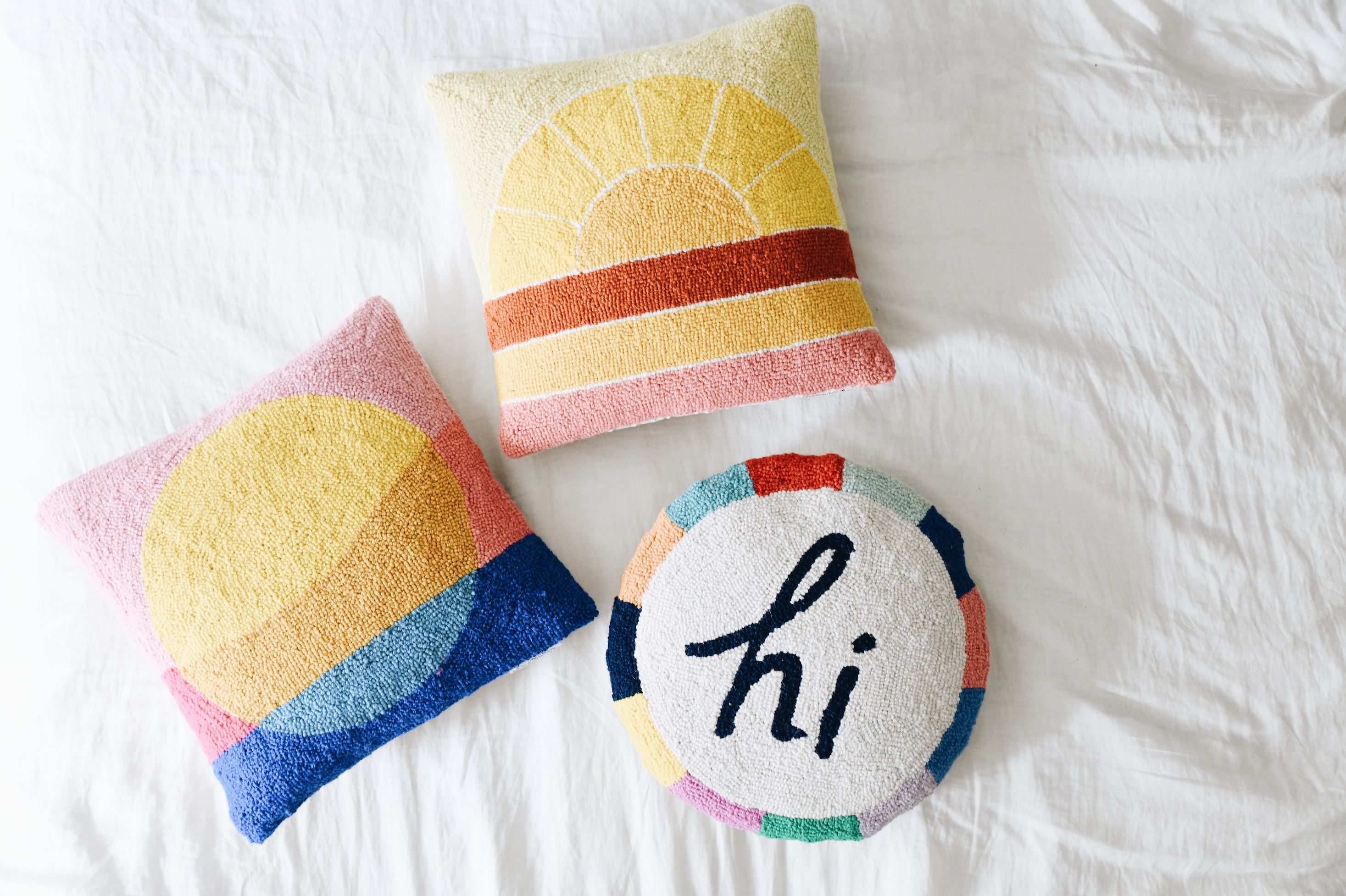 Retro Rainbow Hook Pillow