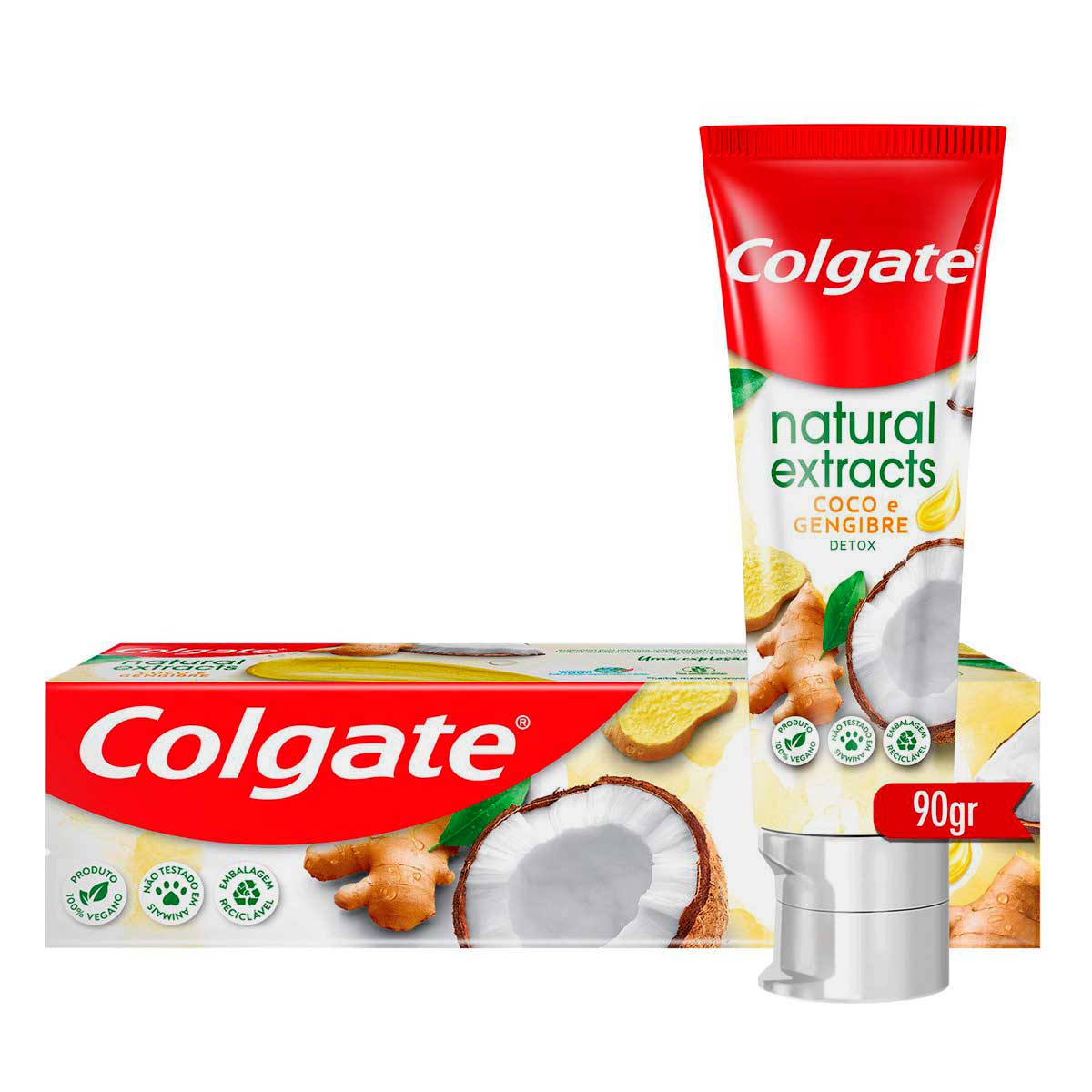 Creme Dental Colgate Natural Extracts Coco e Gengibre 90g