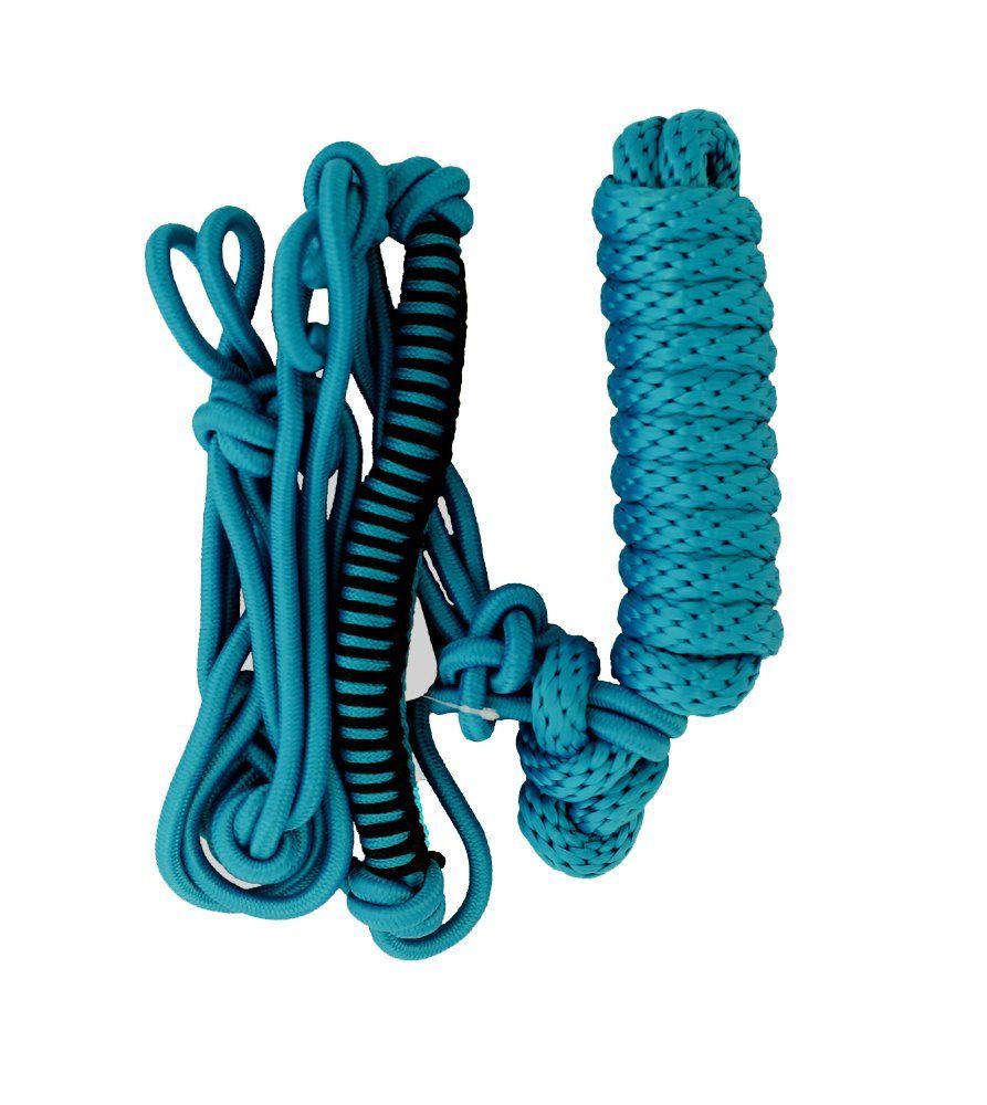 Braided Noseband Rope Halter with 8 Foot Lead Purple