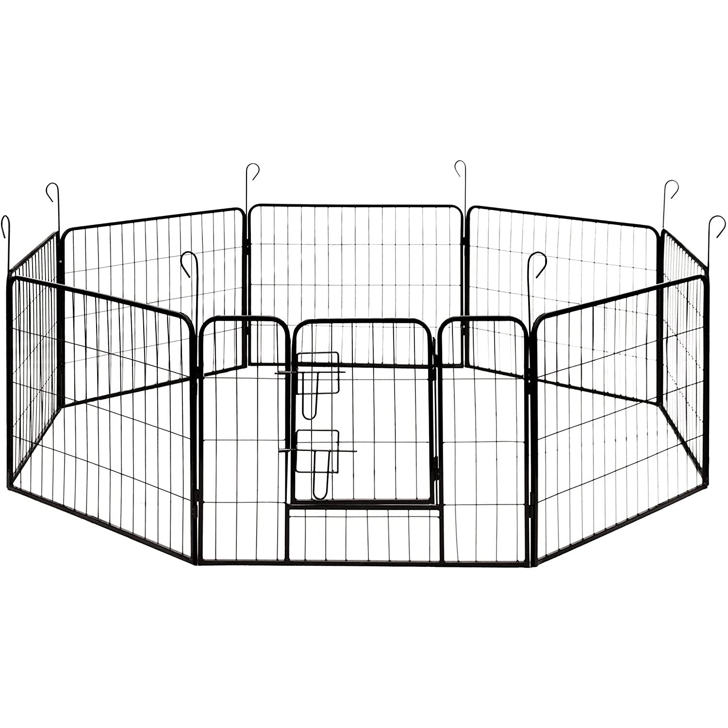 ALEKO Heavy-Duty Dog Kennel Pet Playpen 8 Panels 32 x 24 inch