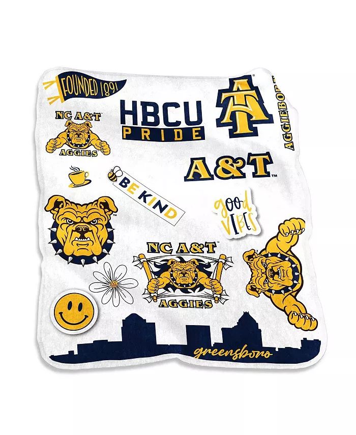 Logo Brands North Carolina AandT Aggies 50'' x 60'' Native Raschel Plush Throw Blanket