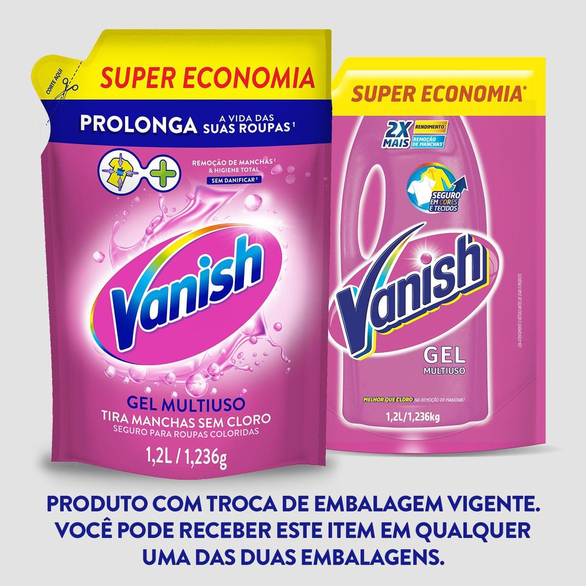 Tira Manchas Vanish Liquido Multiuso para roupas coloridas embalagem economica 1,2L