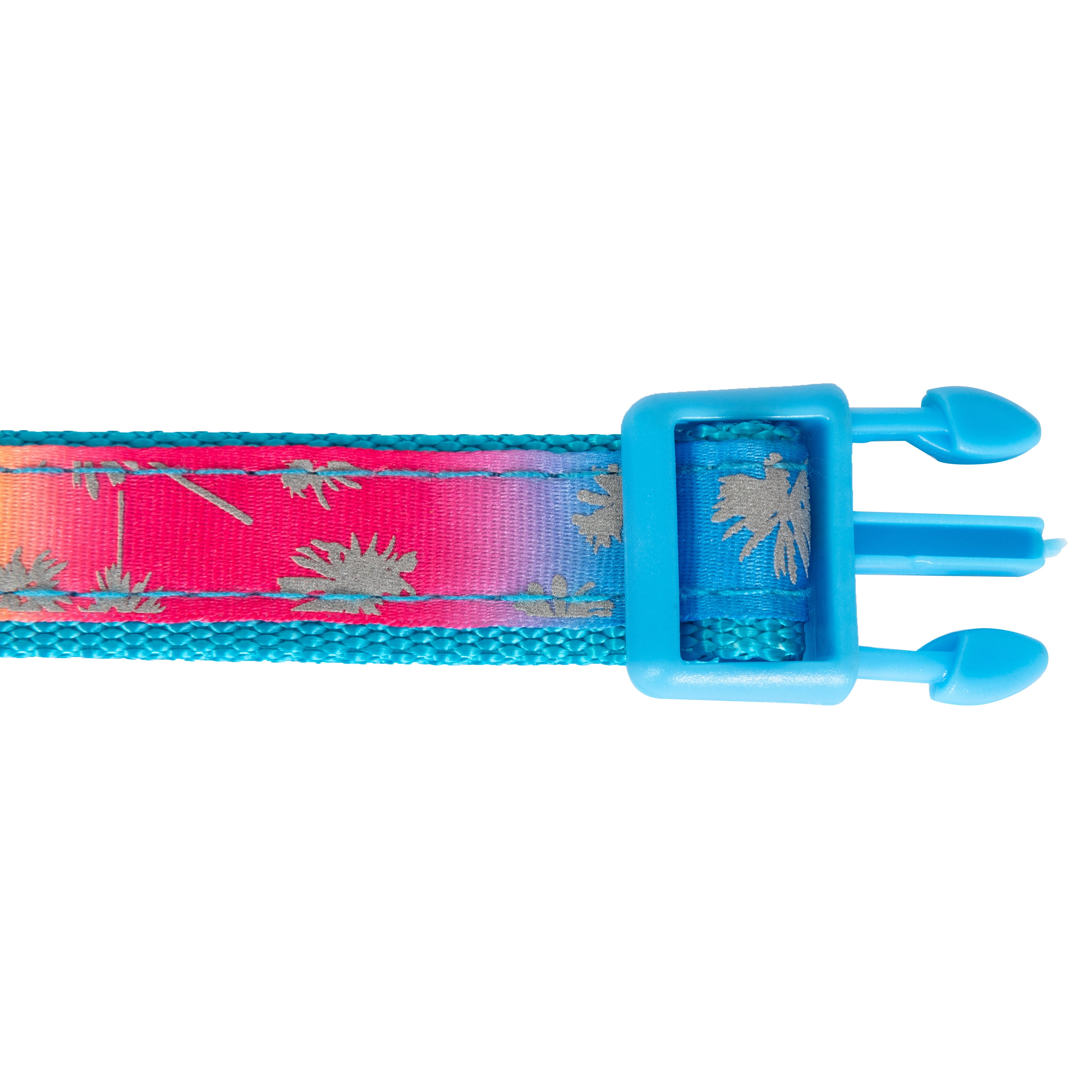 Justice Pet Reflective Nylon Palm Tree Adjustable Dog Collar， XS