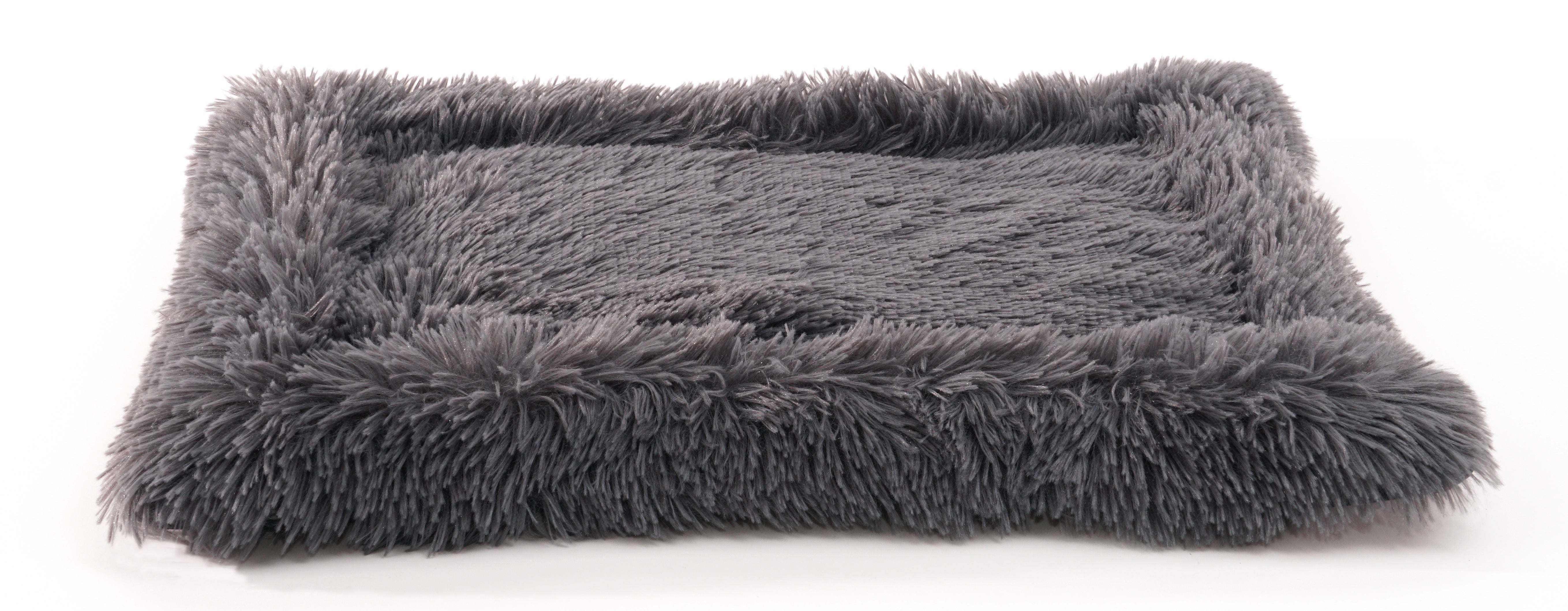 Precious Tails Eyelash Faux Fur Bordered Cat Dog Crate Mat - Small