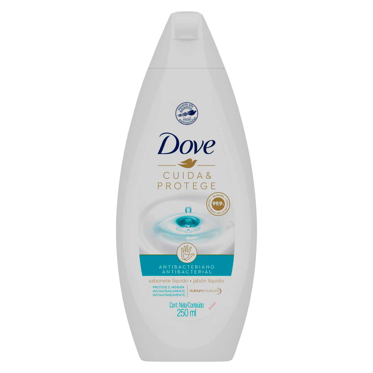 Sabonete Liquido Antibacteriano Dove Cuida & Protege Frasco 250 ml