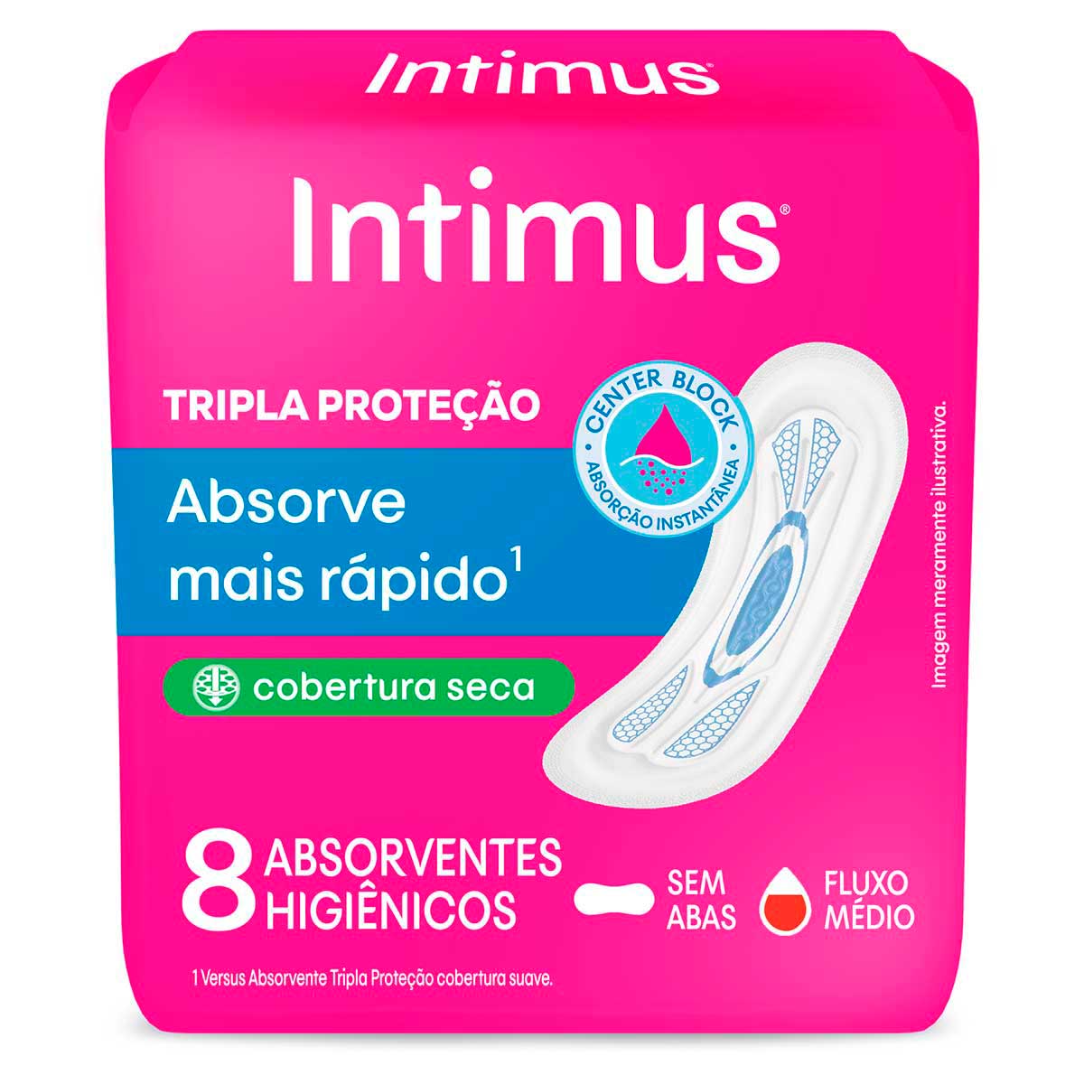 Absorvente Tripla Protecao Seca sem Abas Intimus 8 Unidades