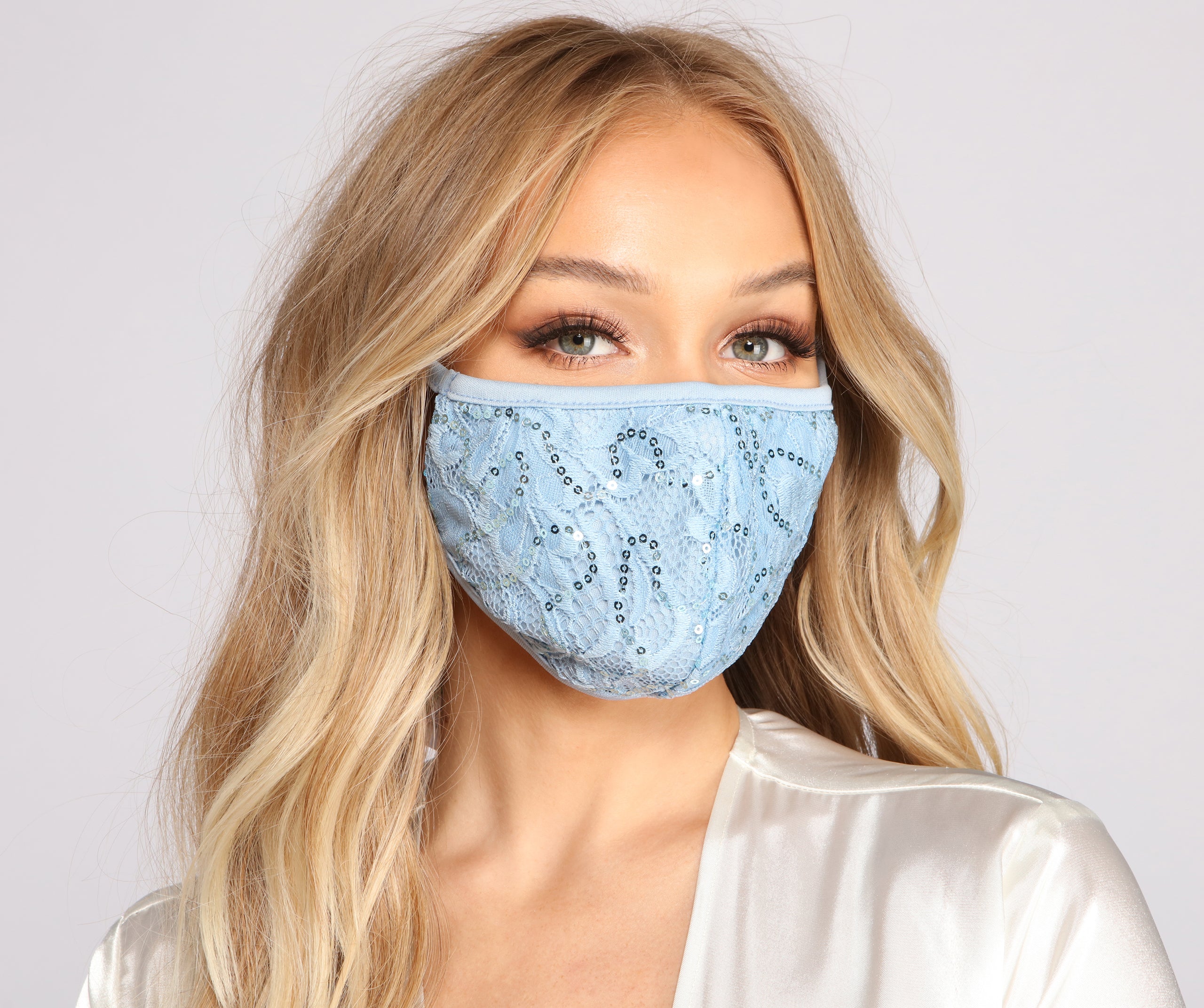 Sequin and Lace Face Mask