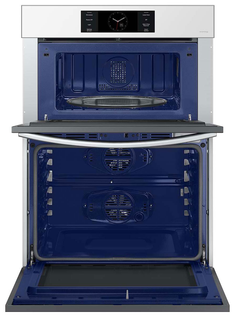  Bespoke 30-Inch Microwave Combination Oven With AI Pro Cooking Camera in White Glass