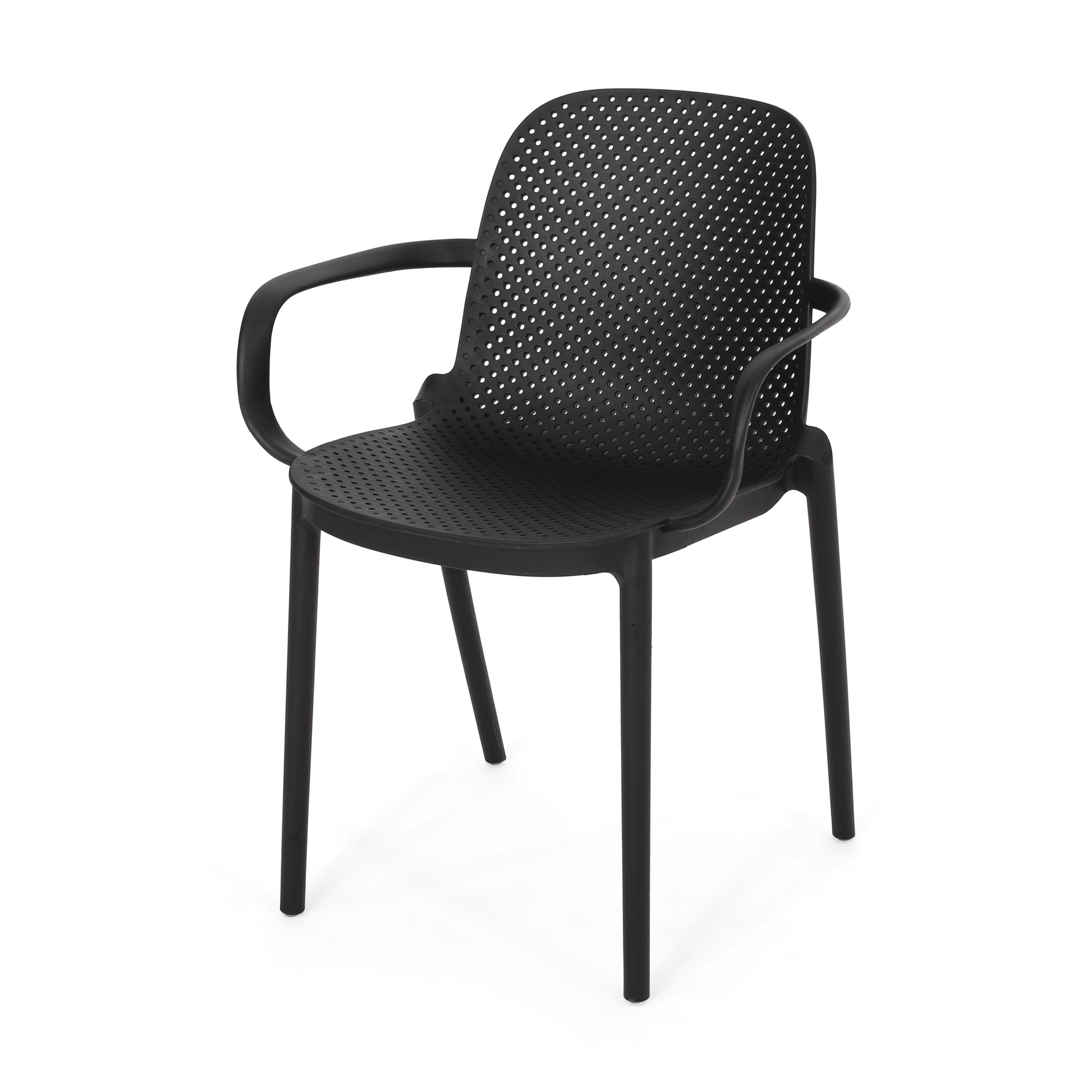 Cecelia Outdoor Modern Stacking Dining Chairs