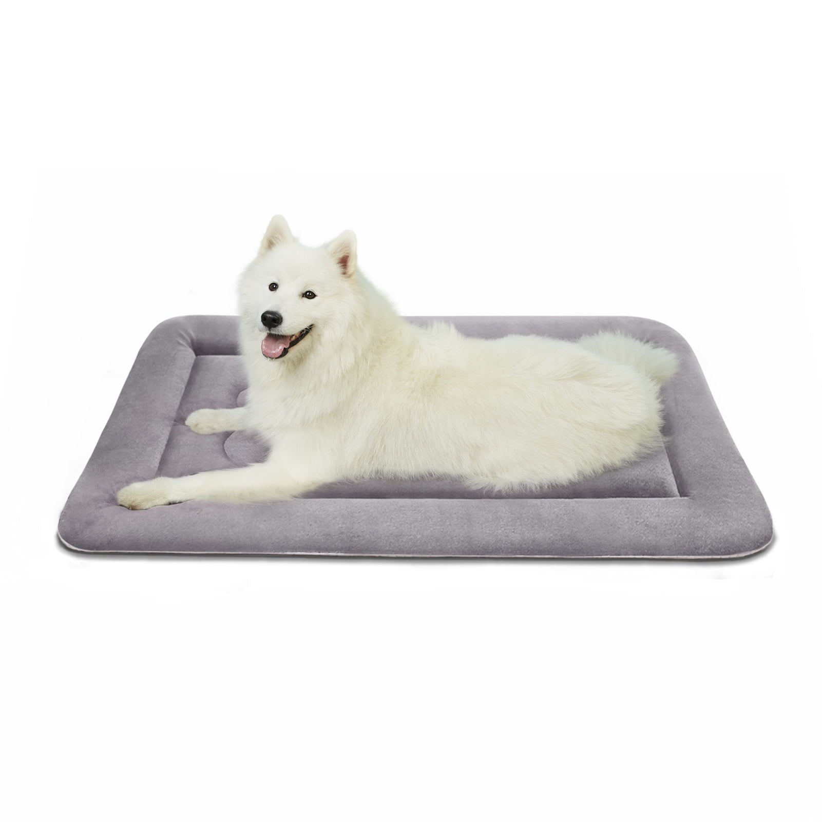 PROCIPE Large Dog Bed Large Crate Mat 42 in Anti-Slip Washable Soft Mattress Kennel Pads Clay Grey