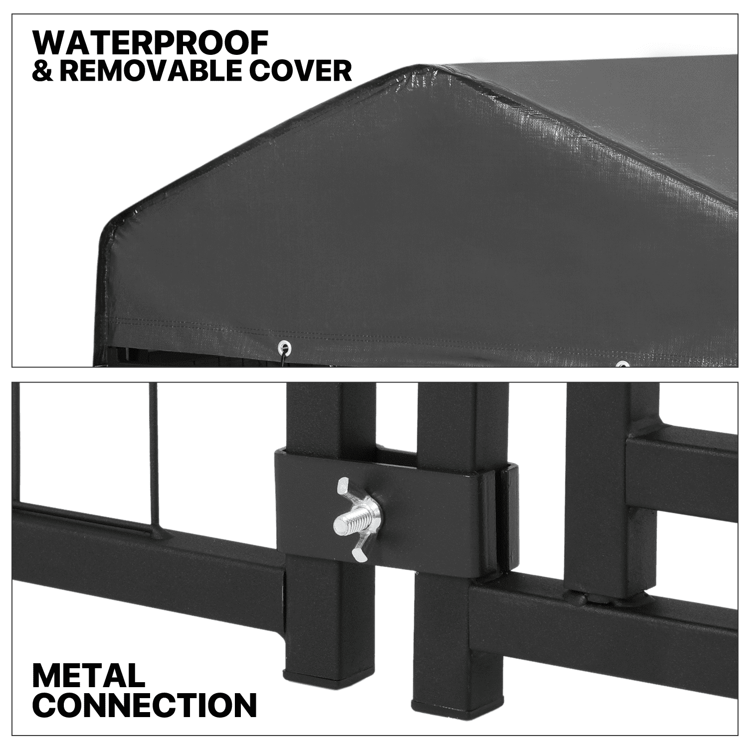 MoNiBloom 4ft x 4.25ft x 4.5ft Outdoor Dog Kennel with UV Protection Waterproof Cover and Roof， 8 Panels Welded Dog Pen Dog Playpen Dog Enclosure for Medium Dogs