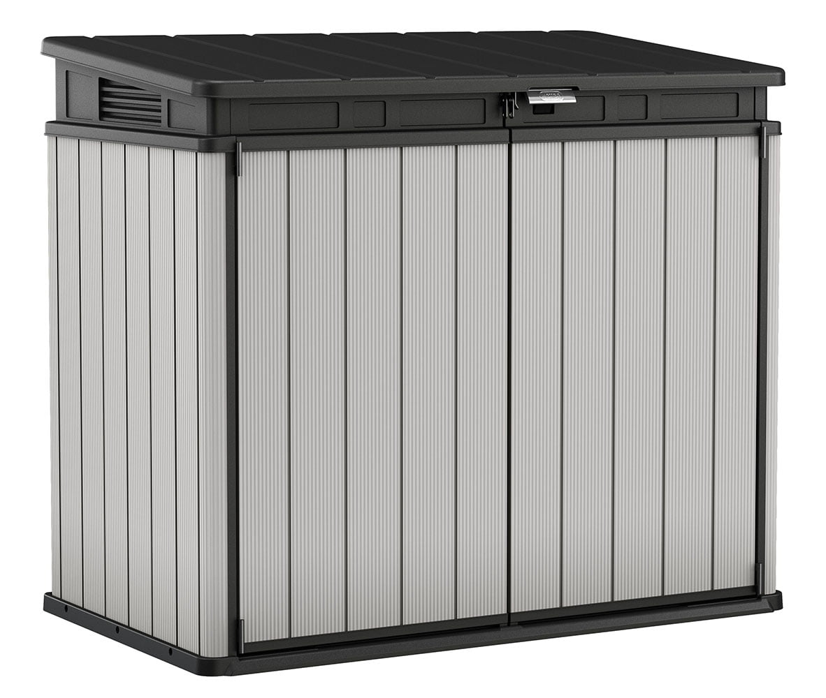 Keter Premier XL Durable Resin Outdoor Lockable Storage Shed with Steel Reinforced, Grey