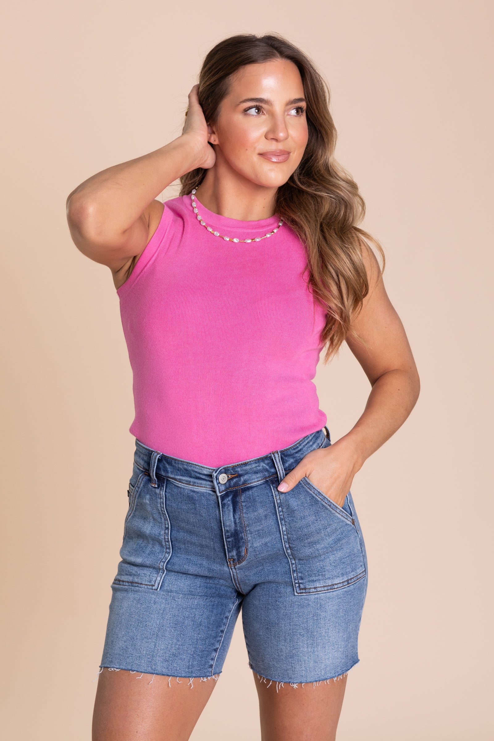 Judy Blue Medium Wash Mid Rise Bermuda Shorts