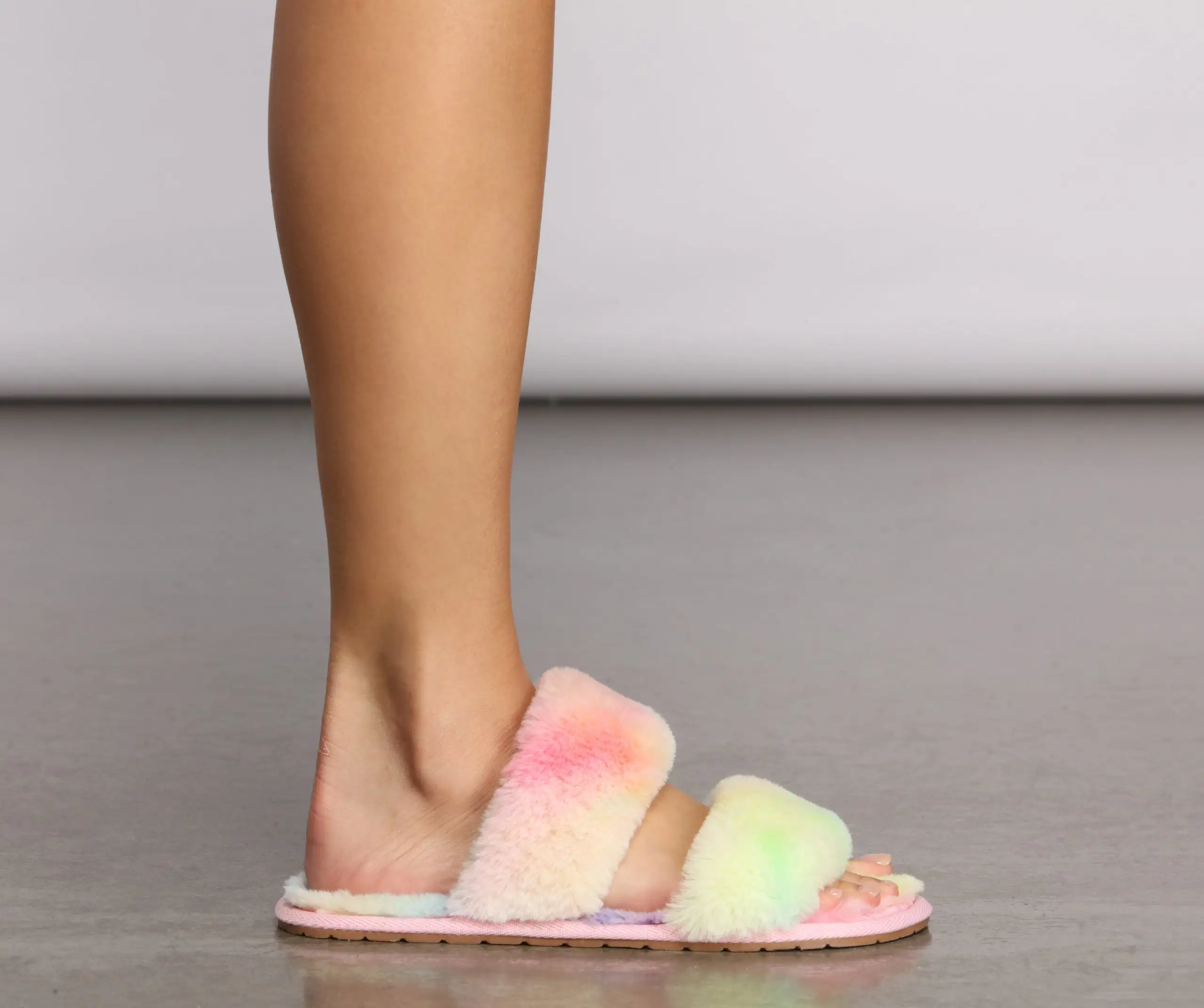 So Fab Banded Fuzzy Slippers