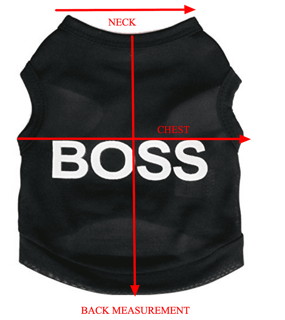 Cute BOSS Logo t-Shirt Black and White BOSS Design Shirt FOR SMALL DOGS Small Dog Sweater (XS)