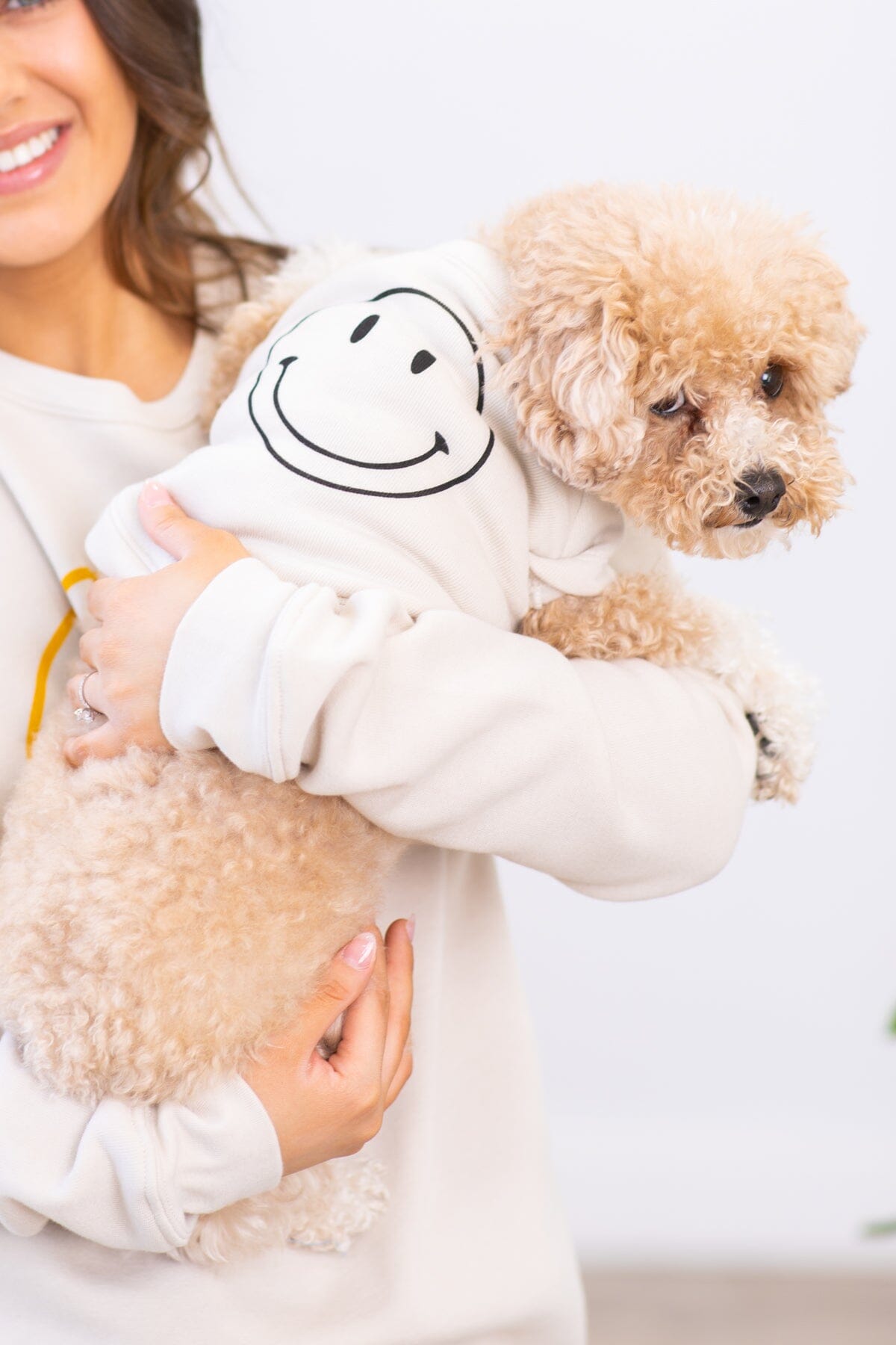 Beige and Black Smiley Pet Sweatshirt