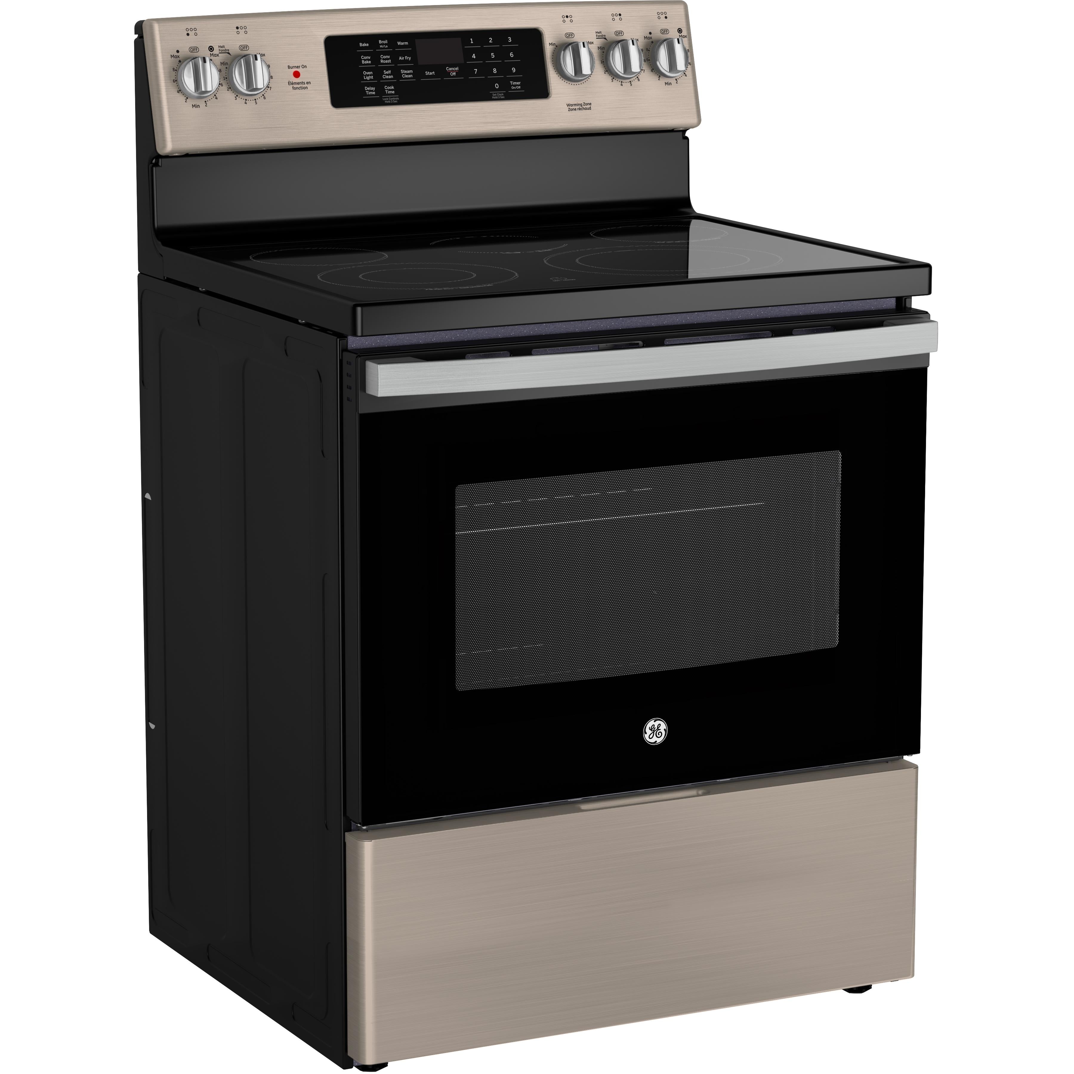 GE 30-inch Freestanding Electric Range with True European Convection Technology JCB840ETES