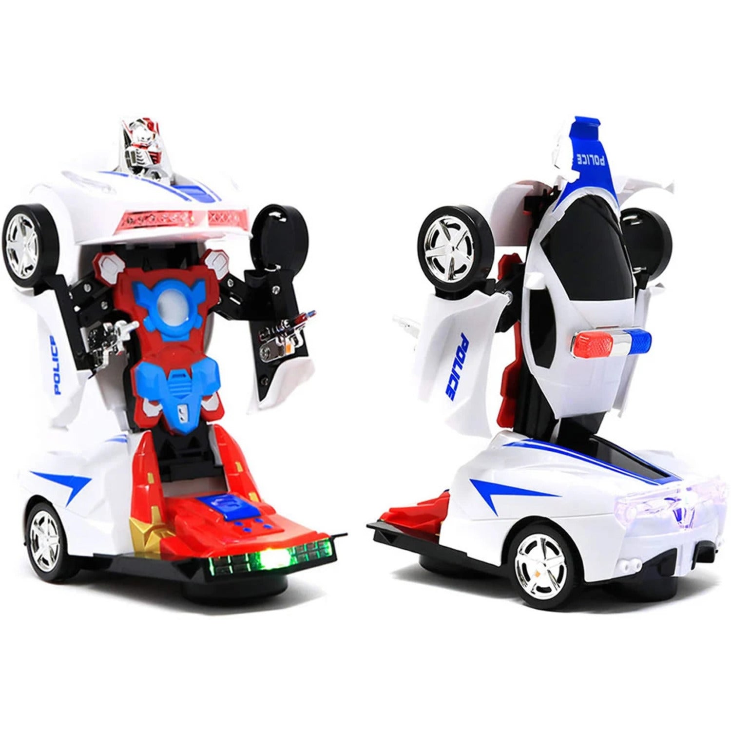 Happy Toys 2-In-1 Transformer Robot Police Car Toy