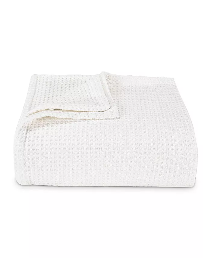 Vera Wang Waffleweave Cotton Yarn Dyed Blanket， Twin