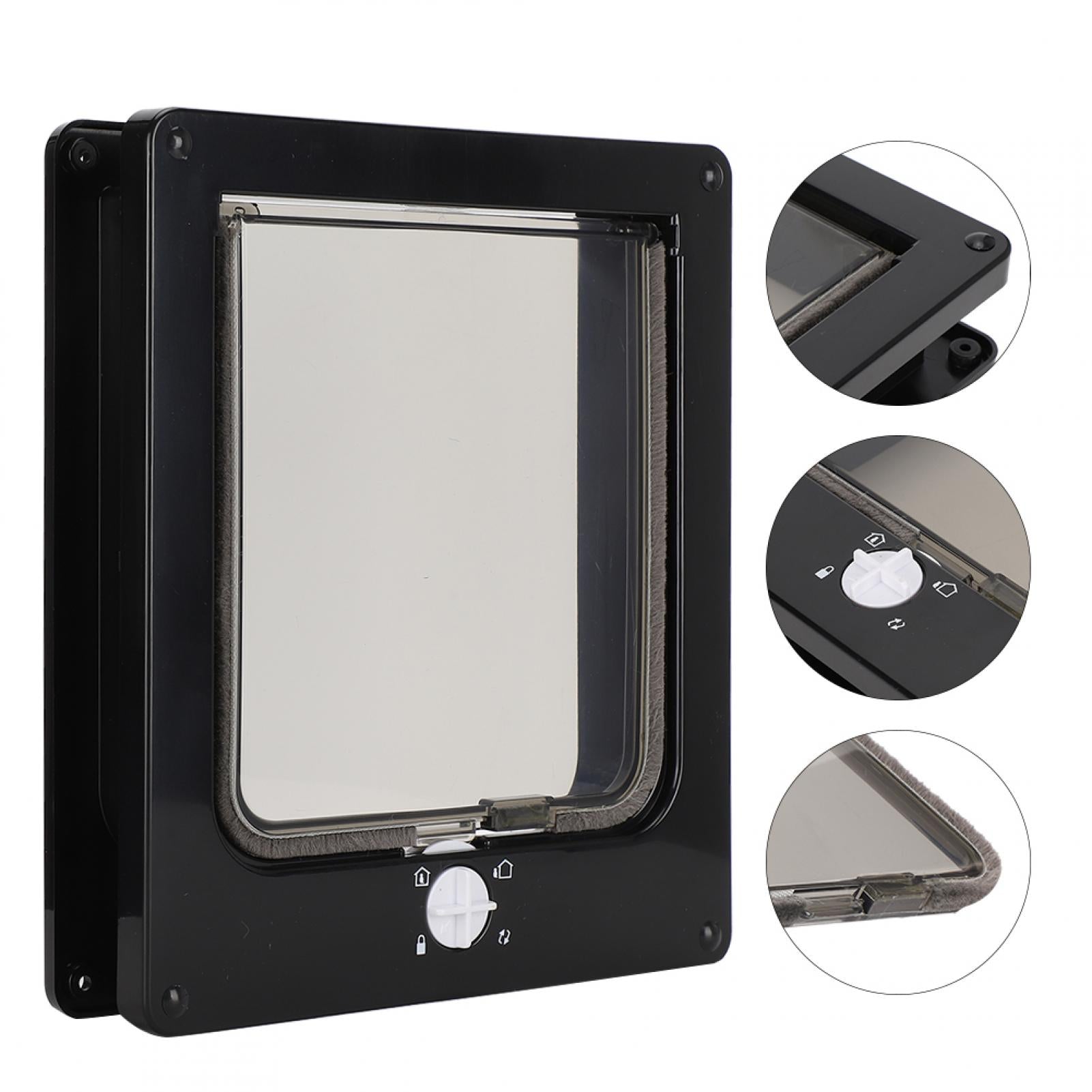 Intelligent Control Door Flap Door With Four Way Lockable Pet Door， Pet Door， For Cat L Black