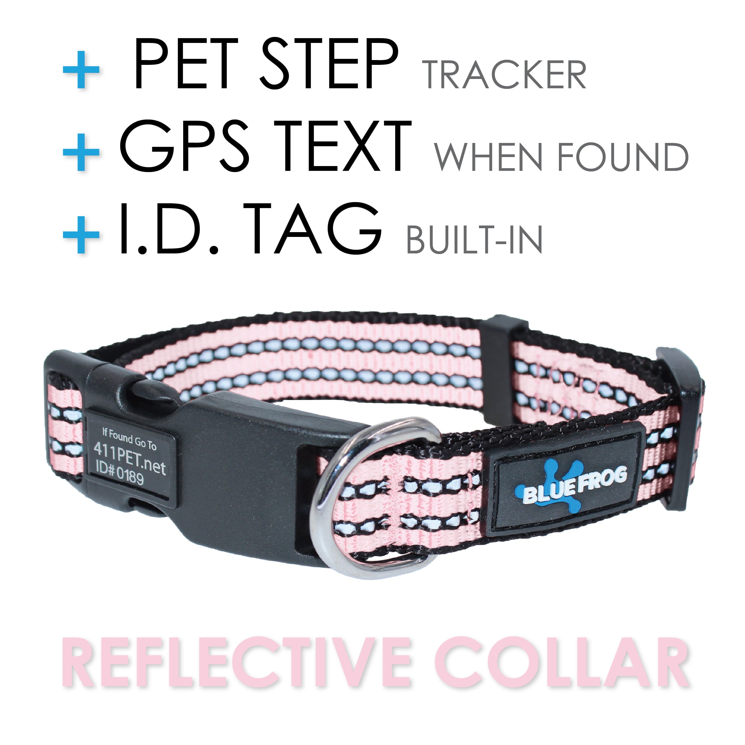 Blue Frog Track N Guard Protective GPS Tracking Dog Collar， Rose Gold， Large