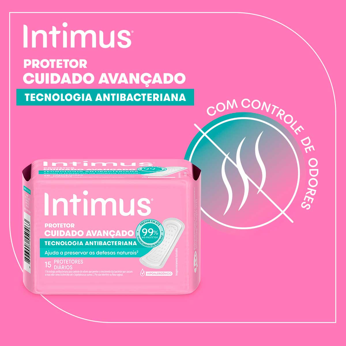 Protetor Diario Tecnologia Antibacteriana Intimus 80 Unidades