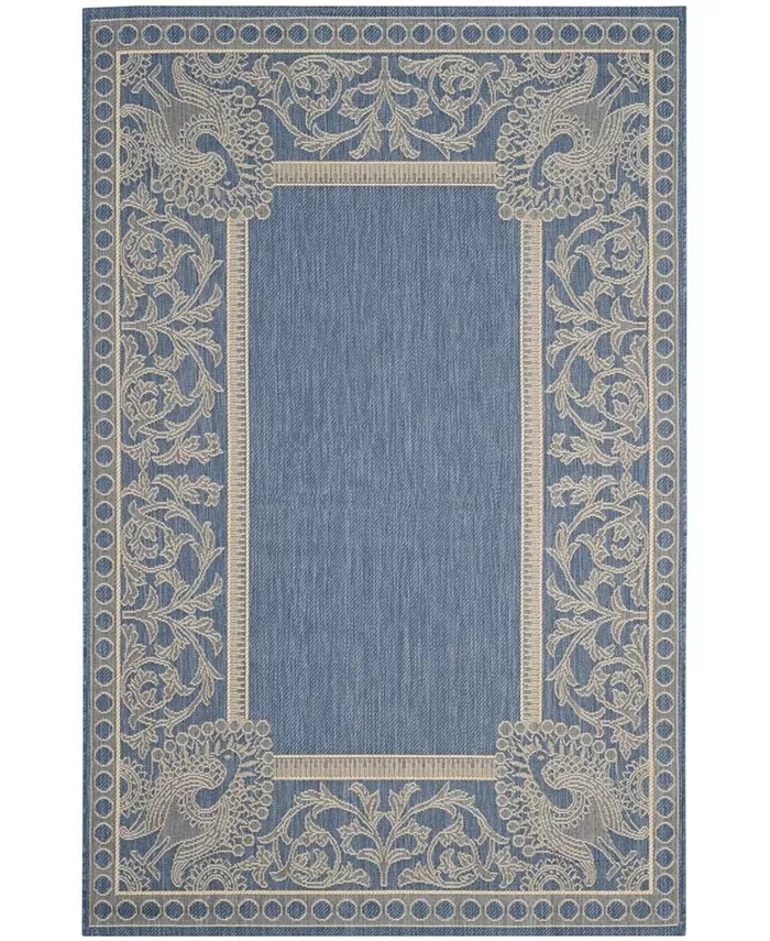 Safavieh Courtyard Blue and Natural Outdoor Area Rug Collection