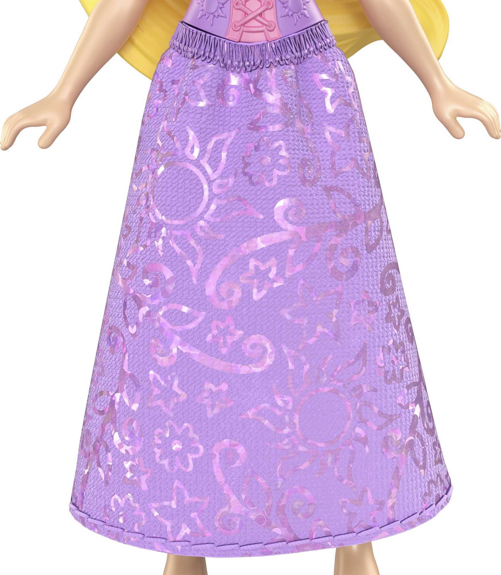 Disney Princess Rapunzel Small Doll with Blonde Hair & Green Eyes, Signature Purple Look
