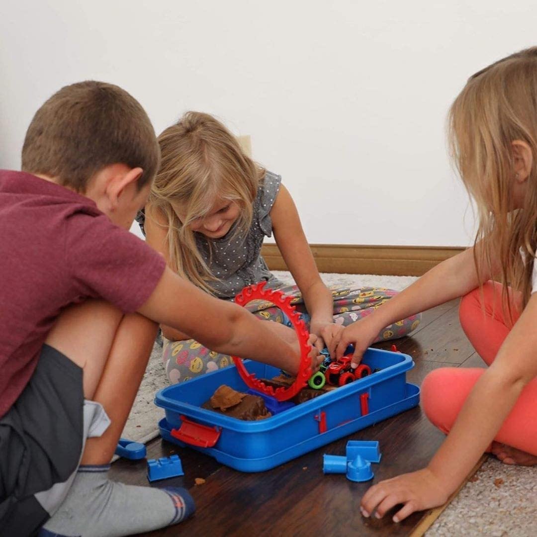 Dazmers Monster Truck Sand Play Set Sensory Kit for 3-4, 5 Year Old, Toddlers