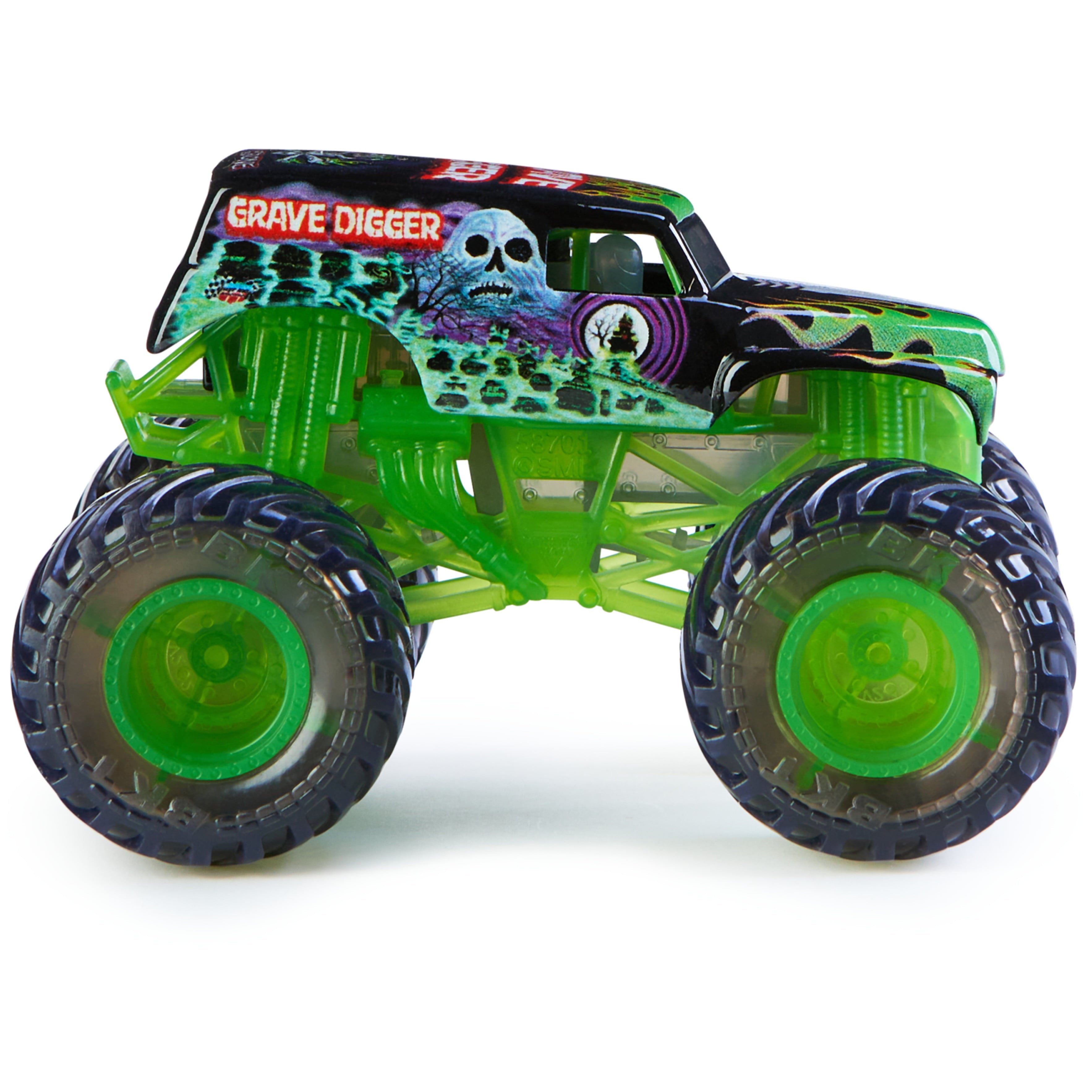 Monster Jam 1:64 Grave Digger Monster Truck， See-Thru Crew Series