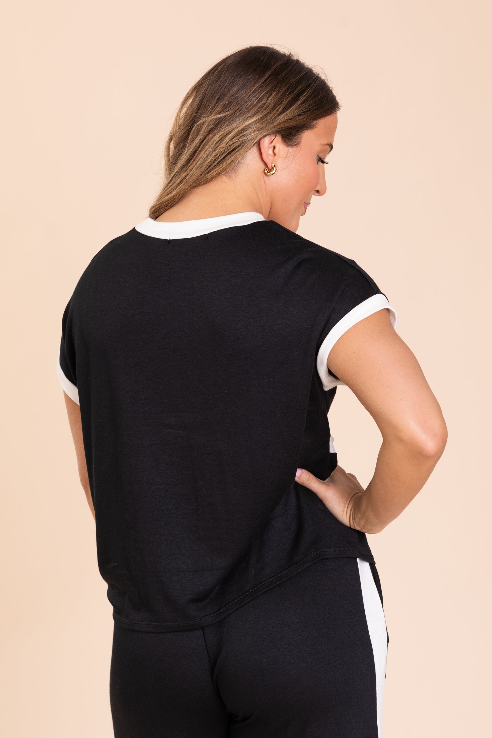 Black And White Trim French Terry