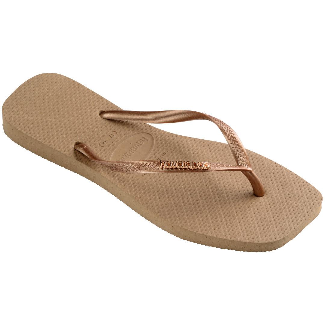 Chinelo Havaianas Slim Square Logo Metallic