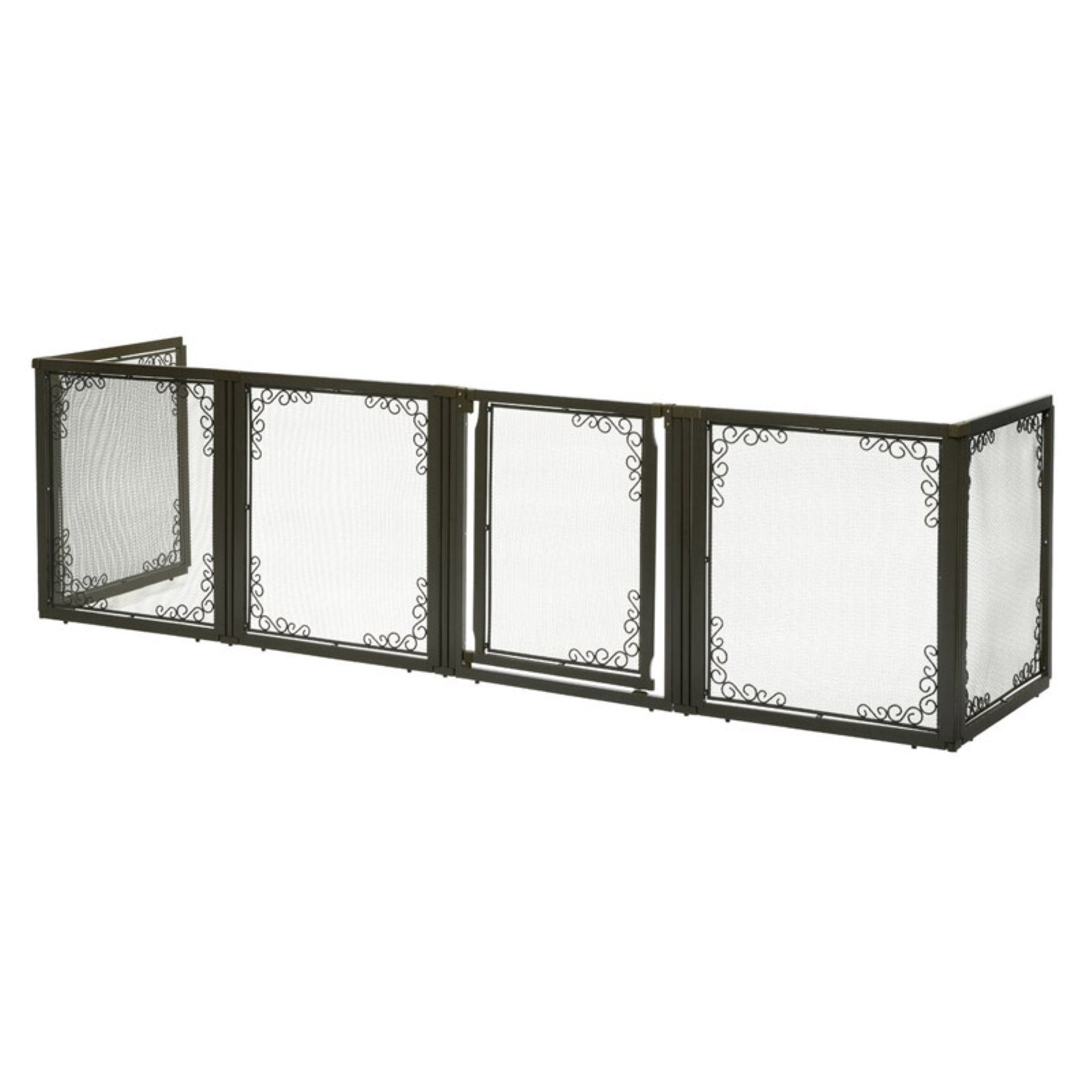 Richell R94937 Convertible Elite Mesh Pet Gate 6 Panelsand#44; Brown