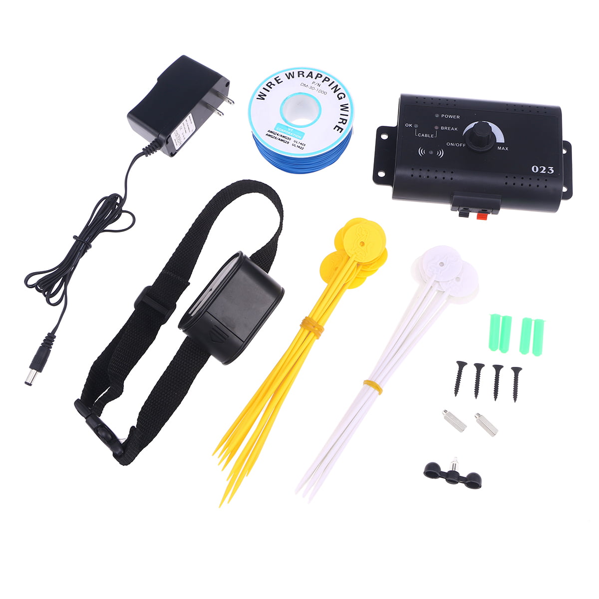 Tinksky Underground Electric Dog Fence System Waterproof Shock Collars For 1-3 Dogs with US-plug