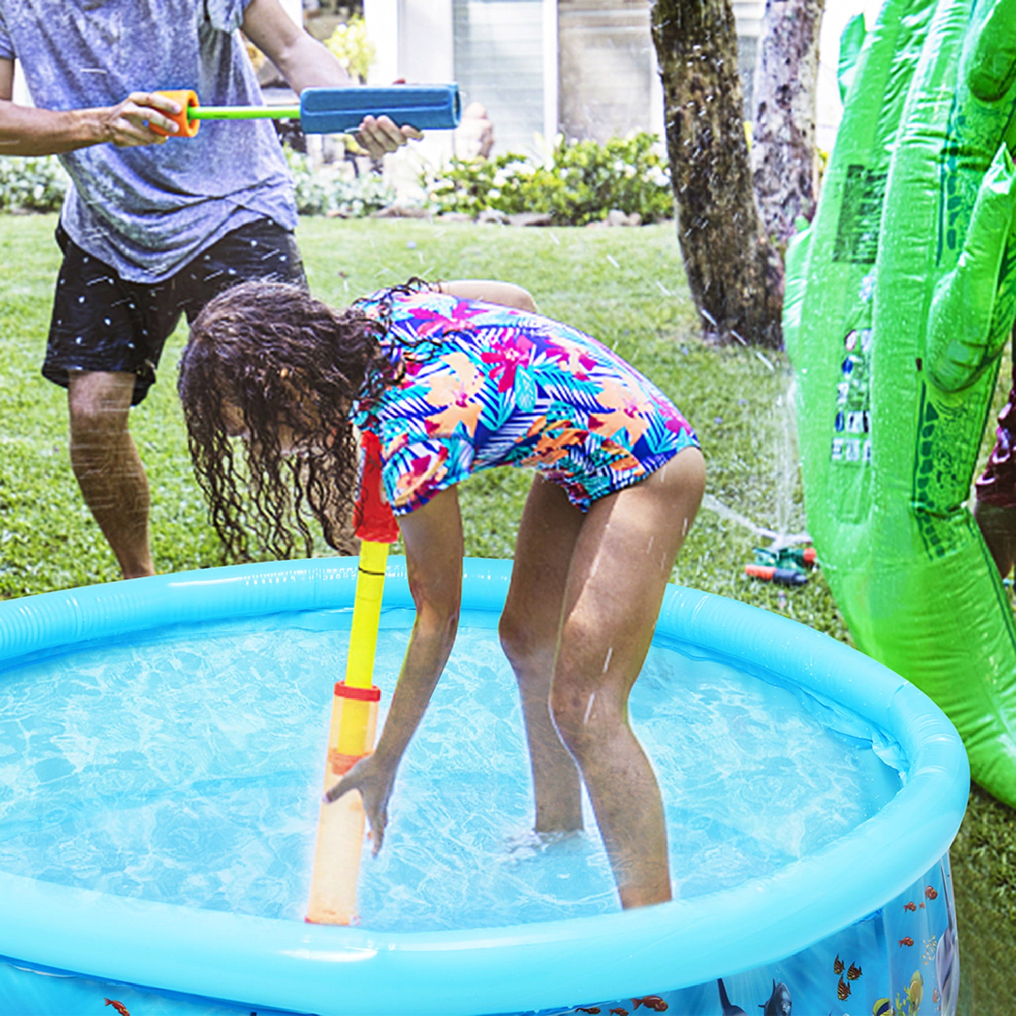 Swimming Pools for Kids and Adults， Inflatable Swimming Pool for Kids， Large Family Size Blow Up Pool for Outdoor Water Fun