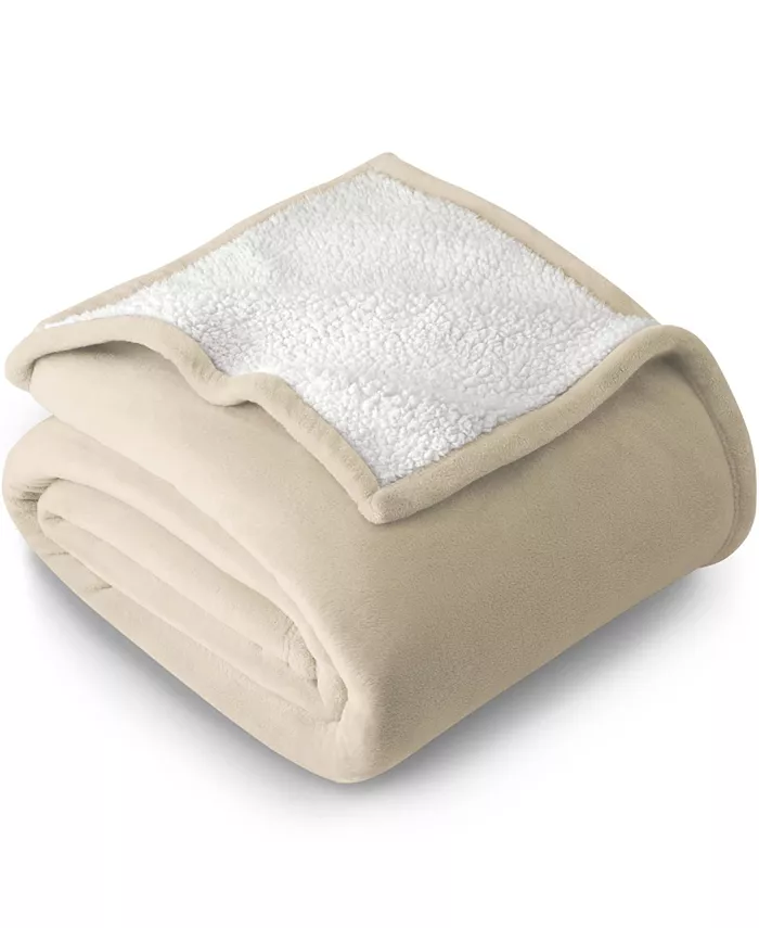 Bare Home Sherpa Fleece Blanket， Throw Travel