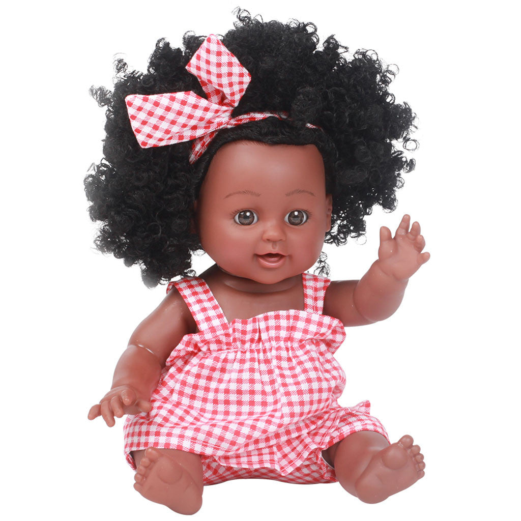 drunkilk Black Girl Dolls African American Play Dolls Lifelike 35cm Baby Play Dolls RD