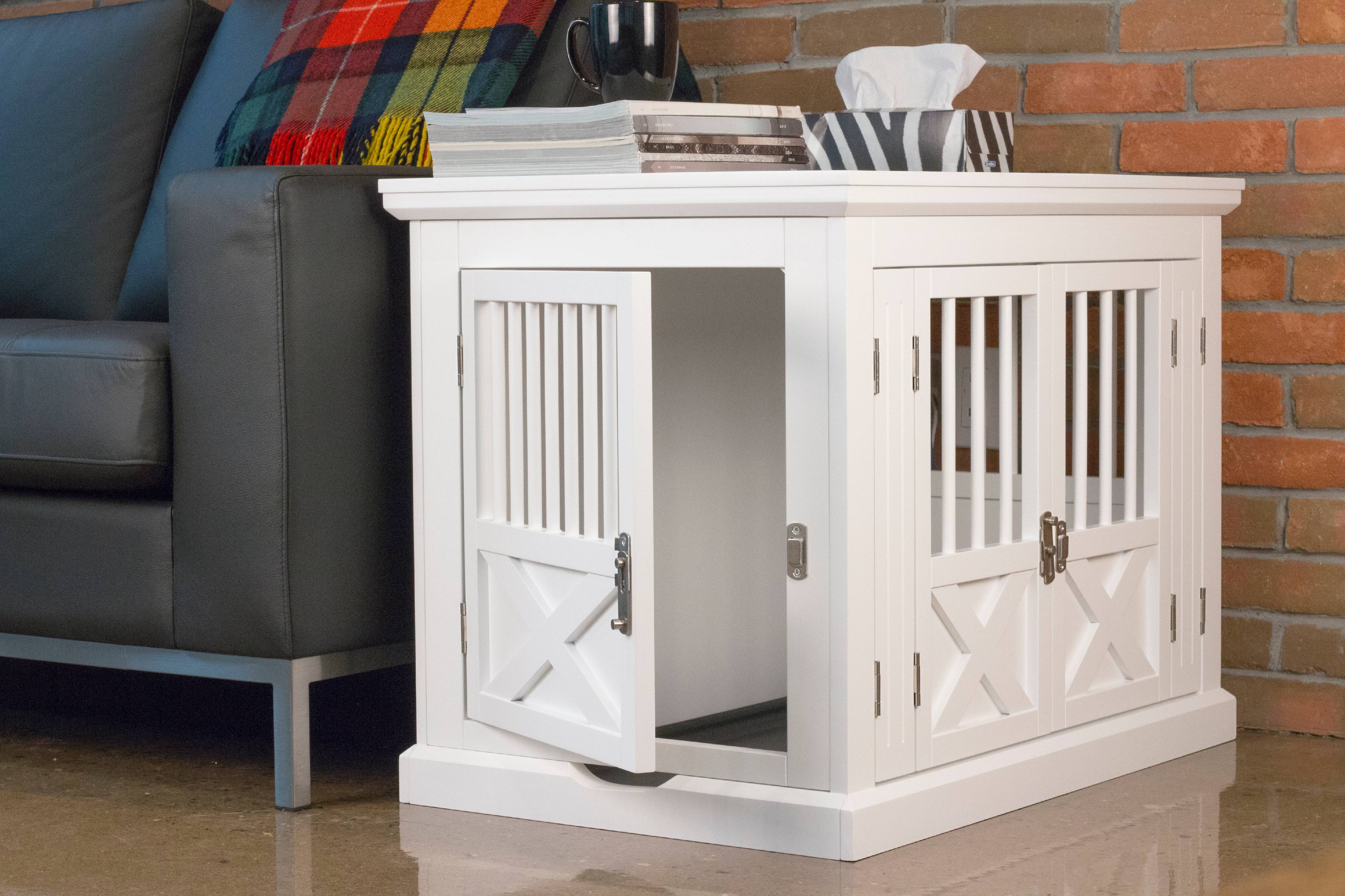 Zoovilla Triple Door Dog Crate， White， Medium， 30.63