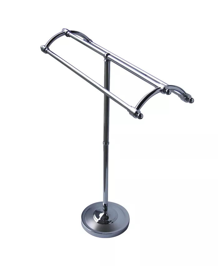 Kingston Brass Pedestal Round Plate Towel Rack in Polished Chrome